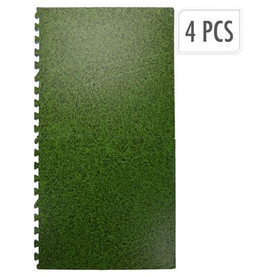 XQ Max Vloermatset 4 st tegels grasprint groen