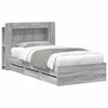 vidaXL Bedframe met opbergruimte en hoofdbord Grijs Sonoma 90 x 200 cm
