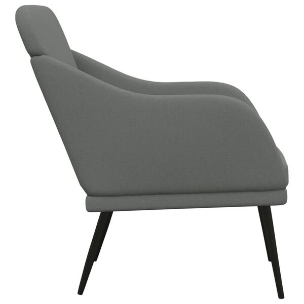 vidaXL Fauteuil 63x76x80 cm stof donkergrijs