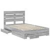 vidaXL Bedframe met lade Grijs Sonoma 120 x 190 cm Bewerkt hout