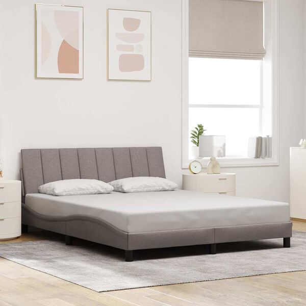 vidaXL Bedframe zonder matras "Hanko" stof taupe 160x200 cm