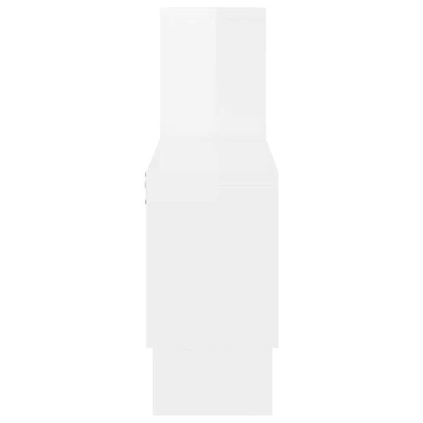 vidaXL Wandschap auto-vormig 82x15x51 cm spaanplaat hoogglans wit