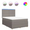 vidaXL Boxspring met matras stof taupe 160x200 cm