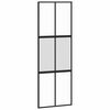 vidaXL Schuifdeur met beslagset 76x205 cm gehard glas zwart