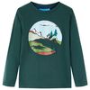 Kindershirt met lange mouwen 92 donkergroen