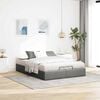 vidaXL Bedframe zonder matras 140x200 cm stof donkergrijs