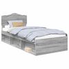 vidaXL Bedframe Grijs Sonoma 90 x 200 cm Massief grenenhout