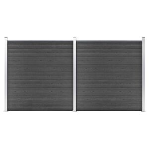 vidaXL Schuttingpanelenset 353x186 cm HKC zwart