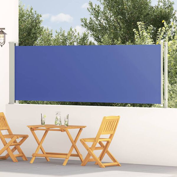 vidaXL Tuinscherm uittrekbaar 117x600 cm blauw
