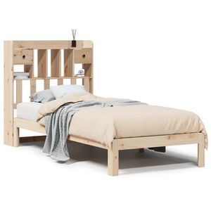 vidaXL Bed met boekenkast zonder matras massief grenenhout 100x200 cm