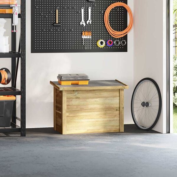 vidaXL Opbergbox Naturel 80 x 44,5 x 57,5 cm Ge&iuml;mpregneerd grenenhout