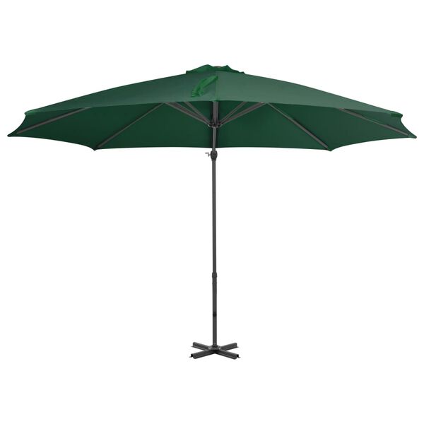 vidaXL Zweefparasol met aluminium paal 300 cm groen