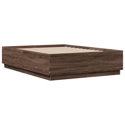 vidaXL Bedframe bewerkt hout bruin eikenkleur 120x190 cm