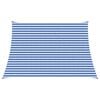 vidaXL Zonneschaduwzeil 4 / 5 x 3 m HDPE Rechthoekig Blauw en Wit