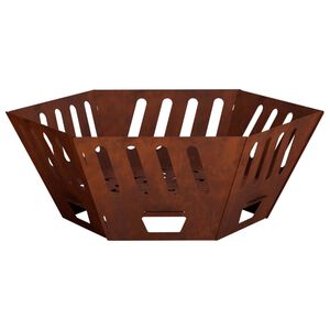 vidaXL Vuurkorf Roestkleurig 60 x 60 x 23 cm weervast staal