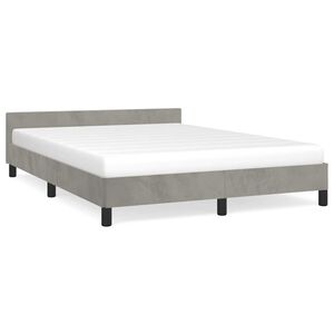 vidaXL Bedframe zonder matras 140x190 cm fluweel lichtgrijs