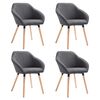 vidaXL Eetkamerstoelen 4 st stof donkergrijs