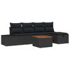 vidaXL Tuinbankenset 6 st Zwart poly rattan