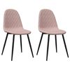 vidaXL Eetkamerstoelen 2 st fluweel roze