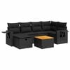 vidaXL 7-delige Loungeset met kussens poly rattan zwart