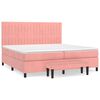 vidaXL Boxspring met matras fluweel roze 200x200 cm