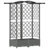 vidaXL Verhoogd Bed met Trellis en Dak Lichtgrijs 124 x 40 x 123 cm PP