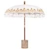vidaXL Balinese parasol met basis Cr&egrave;mekleurig &Oslash; 210-220 cm