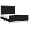 vidaXL Bedframe zonder matras stof zwart 140x200 cm