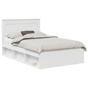 vidaXL Bedframe met hoofdeinde Wit 120 x 200 cm Massief grenenhout
