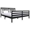 vidaXL Bedframe massief hout zwart 180x200 cm