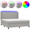 vidaXL Boxspring met matras en LED stof lichtgrijs 180x200 cm