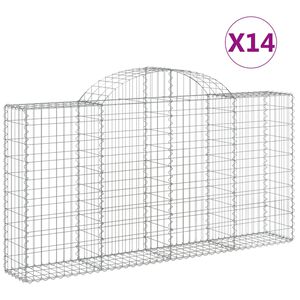 vidaXL Schanskorven 14 st gewelfd 200x30x100/120 cm ijzer