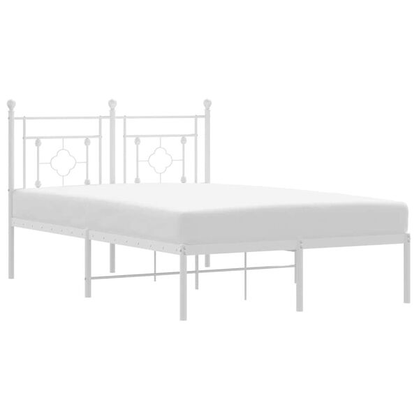 vidaXL Bedframe met hoofdbord metaal wit 120x190 cm