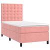 vidaXL Boxspring met matras fluweel roze 80x200 cm