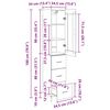 vidaXL Highboard Artisan Eiken 34,5 x 34 x 180 cm Bewerkt hout