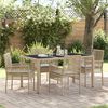 vidaXL Tuin eettafelset 5 pcs Beige poly rattan