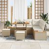 vidaXL Tuinbankenset 8 pcs Beige poly rattan