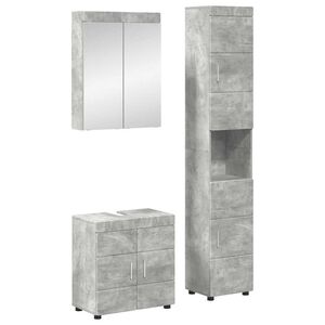 vidaXL Badkamermeubelset TULUM 3 pcs Beton Grijs 60 x 34 x 63 cm