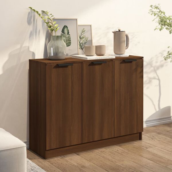 vidaXL Dressoir 90,5x30x70 cm bewerkt hout bruin eikenkleur
