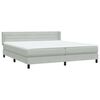 vidaXL Boxspring met matras fluweel lichtgrijs 200x210 cm