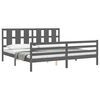 vidaXL Bedframe met hoofdbord massief hout grijs 200x200 cm