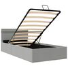 vidaXL Bedframe met opslag en LED stof lichtgrijs 100x200 cm