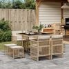 vidaXL 9-delige Tuinset met kussens poly rattan beige