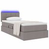 vidaXL Opbergbed met LED met matras met LED Taupe 90 x 190 cm Stof