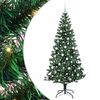 vidaXL Kunstmatig Voorverlicht Kerstboom Groen 210 cm PVC en Metaal