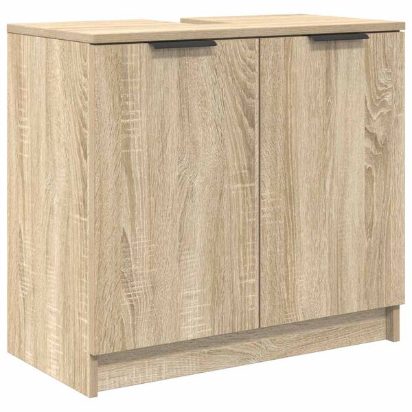 vidaXL Badkamer Kast Sonoma Eiken 64,5 x 33,5 x 59 cm Bewerkt hout