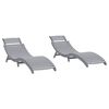vidaXL Ligbedden 2 st 184x55x64 cm massief acaciahout grijs