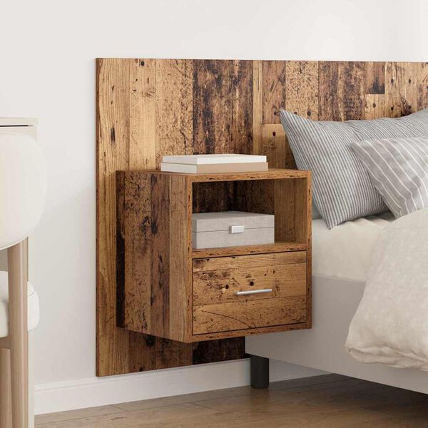 vidaXL Hoofdbord Met Kast met lade 3 pcs Oud Hout Bewerkt hout