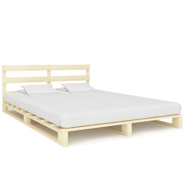 vidaXL Bedframe pallet massief grenenhout 160x200 cm