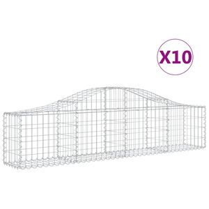 vidaXL Schanskorven 10 st gewelfd 200x30x40/60 cm gegalvaniseerd ijzer